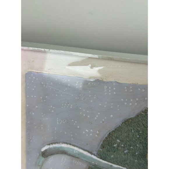 VTG Marjolein Bastin Easeled Heavy Art Plaque Bird Winter Bench Song of Hope NEW - Picture 5 of 8